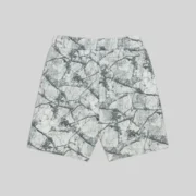 Back view of the Sp5der Realtree OG Web V2 Zip Shorts in White Camo made from heavyweight 13oz cotton fleece fabric.
