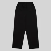 Back view of the Sp5der Screaming Eagle Sweatpants in black, made from 13oz premium cotton fleece for streetwear.