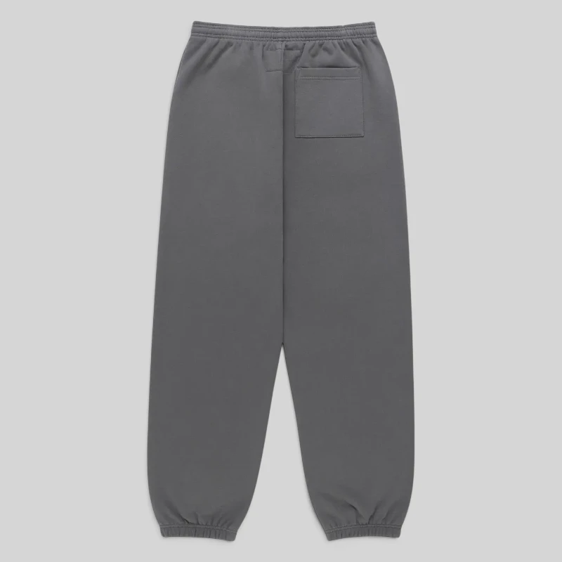 Back view of the Sp5der Splat Punk Sweatpants in Slate grey, showing the premium 13oz cotton fleece construction.