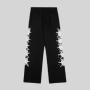 Sp5der Stone sweatpant 'Black' front view