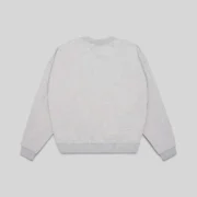 Back view of the Sp5der Varsity Web Crewneck in grey featuring 100% cotton fleece with a premium rib knit trim design.