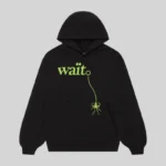 Sp5der Wait Hoodie 'Black' front view