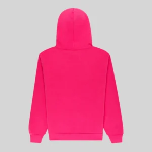 Sp5der Wait Stone Rhinestone Hoodie 'PInk' back view