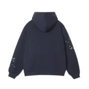 Back view of the Sp5der Wait Web Hoodie in Slate Grey featuring premium fabric and comfortable loose fit design.