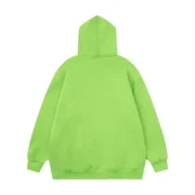 Back view of the vibrant green Sp5der Web Hoodie featuring premium quality fabric and a comfortable loose fit design.