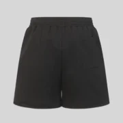 Back view of the black Sp5der x UY Scuti sweatshorts from the FW25 collection featuring a relaxed athletic fit.