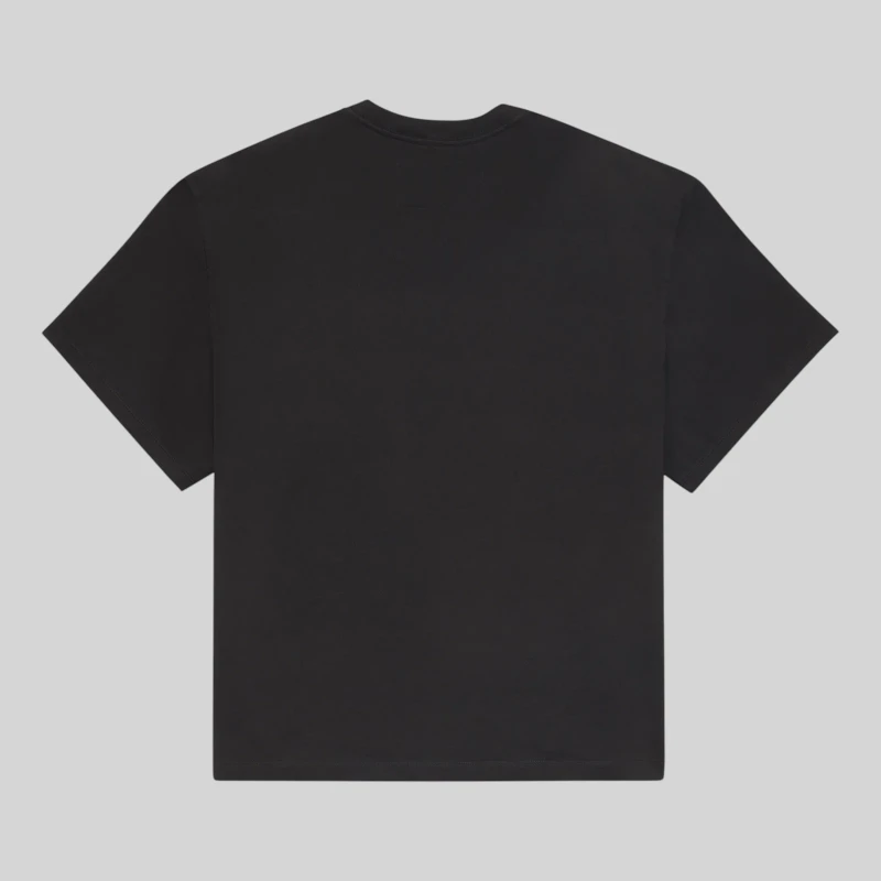 Back view of the black Sp5der France Blur cotton streetwear tee featuring a modern, premium quality construction.