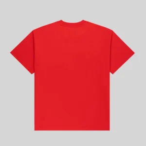 Back view of the vibrant red Sp5der Araignée Tee from the premium 6.5 oz cotton streetwear archive collection.