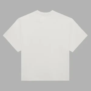 Back view of the ivory Sp5der SP5 5Luminum T-shirt made from 100% cotton, showing the clean, minimalist streetwear fit.