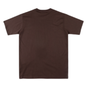 Back view of the brown Sp5der OG Web Tee featuring a classic streetwear oversized fit and earthy tone fabric design.
