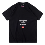 Black Sp5der L'Araignee Atlanta Graphic T-Shirt featuring a signature streetwear design and premium cotton material.