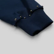 Sp5der Punk V3 Studded Hoodie 'Blue' close up