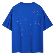 Royal blue Sp5der Summer Sports T-shirt with scattered star graphics, designed for breathable athletic performance.