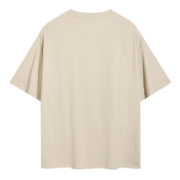 Back view of the beige Sp5der Worldwide Star Beluga T-Shirt, a high-quality cotton streetwear essential for fans.