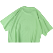 Back view of the vibrant slime green SP5DER Worldwide streetwear tee made from premium, comfortable cotton fabric.