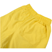 Back view of bright yellow Sp5der OG Web double layer shorts featuring a comfortable elasticated waistband design.