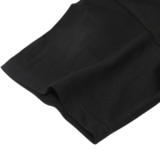 Close-up view of the high-quality black cotton fabric texture on the Sp5der 55555 Spider Web Tee for men and women.