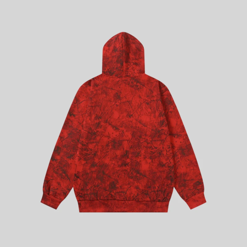 Sp5der Og Tree Camo Hoodie 'Red' back view