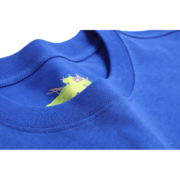 Royal blue SP5DER Young Thug T-shirt showcasing the iconic neckline logo detail and premium streetwear aesthetic.