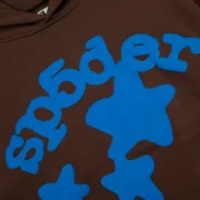 Sp5der Beluga Hoodie 'Brown' front view