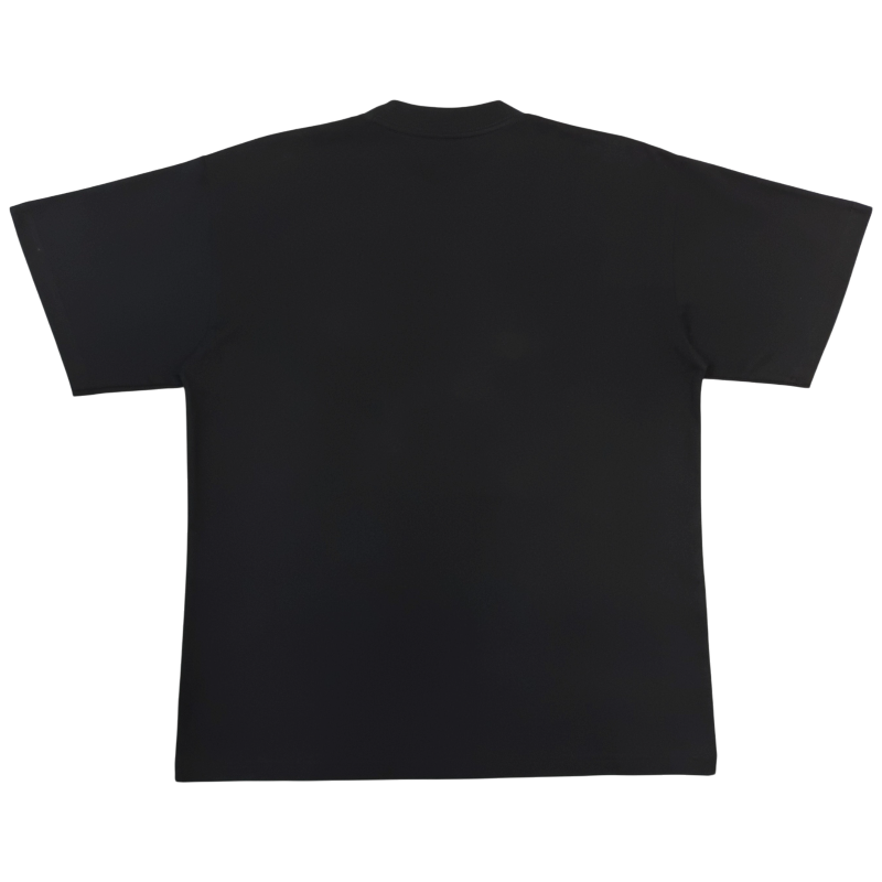 Back view of the Sp5der Warped Tee in classic black, featuring a premium heavyweight streetwear design.