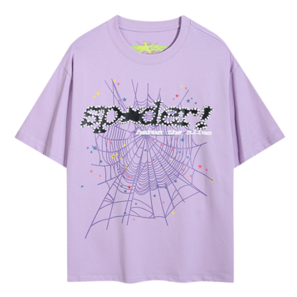 Purple Sp5der Summer Sports T-shirt featuring a stylish spider web graphic for peak performance and athletic style.
