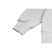 Close-up view of the sleeve detail on the gray Sp5der I Heart SP5 souvenir hoodie featuring premium cotton fabric.