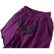 Comfortable and stylish purple Sp5der OG Web Logo sweat shorts crafted from high-quality materials for a relaxed fit.