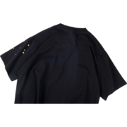 Back view of the black Sp5der OG Web V2 t-shirt, showing the signature colorful star graphic on the sleeve.
