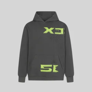 Sp5der 5Ex Hoodie 'Grey' front view