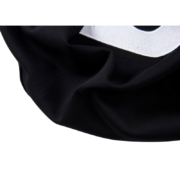 Close-up view of the premium fabric texture and detailing on the black SP5DER G550 high-performance jacket.