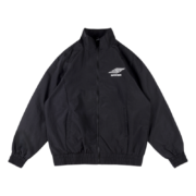 A sleek black Sp5der Pro windbreaker jacket for men featuring a modern design and white brand logo on the chest.