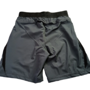 Back view of Sp5der Active TECH performance shorts in gray, featuring moisture-wicking fabric and athletic fit.