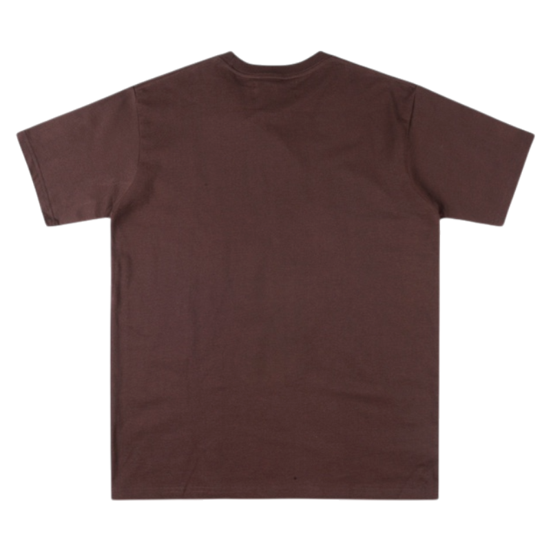 Back view of the premium Sp5der Sp5 Sex Tee in a sophisticated brown colorway, showcasing its clean streetwear design.