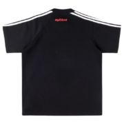 Back view of the Black 5EX Top Sp5der featuring a sleek black design, white shoulder stripes, and red Sp5der branding.