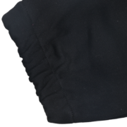 Close-up view of the premium black Sp5der Jeffery sweatpant elasticated waistband, showing high-quality fabric detail.