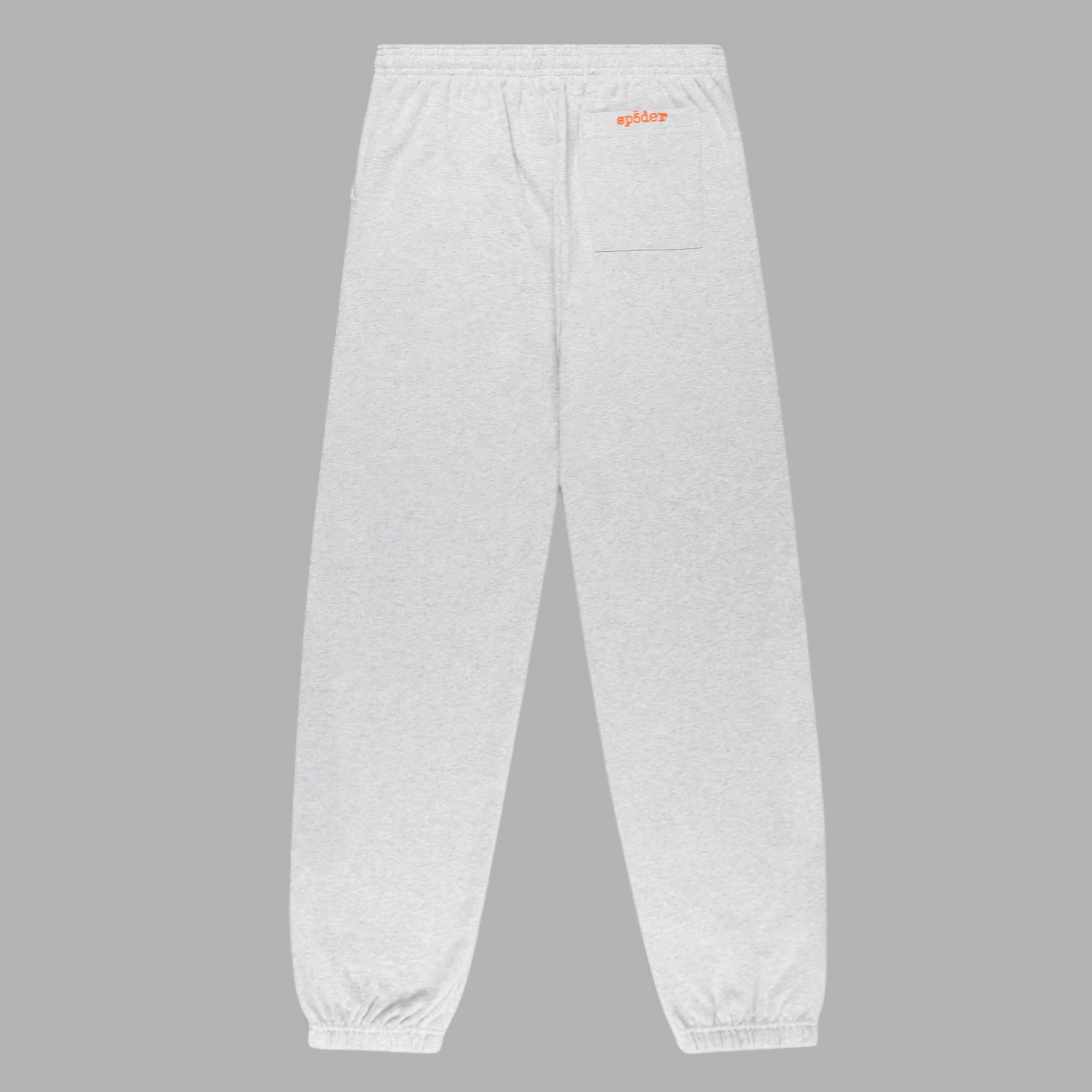 Back view of the Sp5der Arach sweatpants in heather grey featuring a premium heavyweight cotton fleece design.