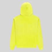 Back view of the Sp5der OG Web V2 Gradient Hoodie in Acid Green, showing the solid color cotton fleece design.